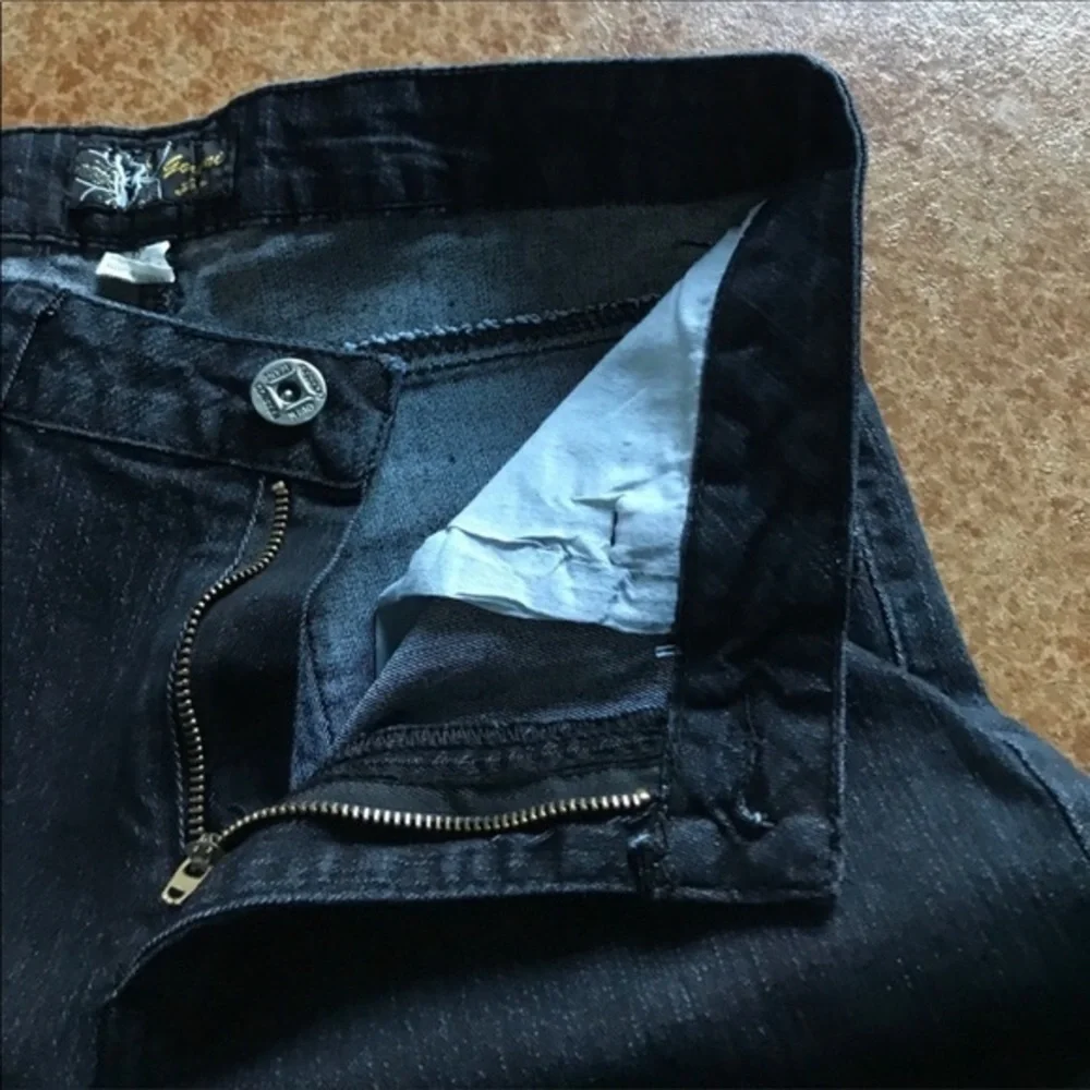 Govanni 13/14 skinny dark wash embellished star rhinestone pocket mid rise jeans